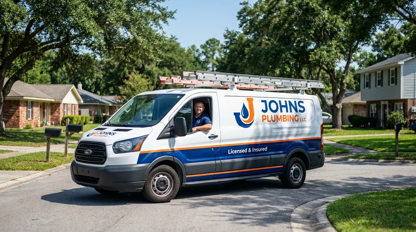 Johns Plumbing LLC service van in Laguna Hills, CA