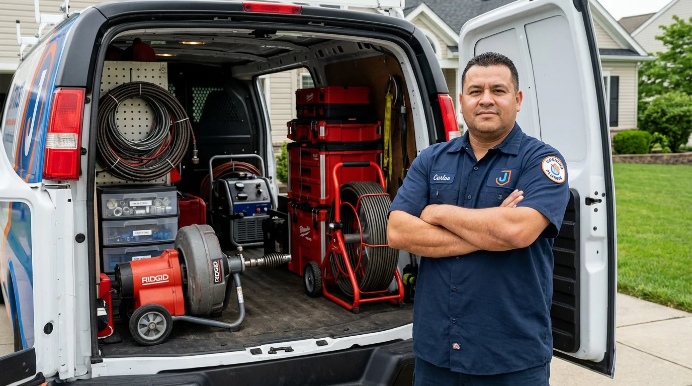 Professional drain cleaning equipment and Johns Plumbing LLC plumber in Laguna Hills