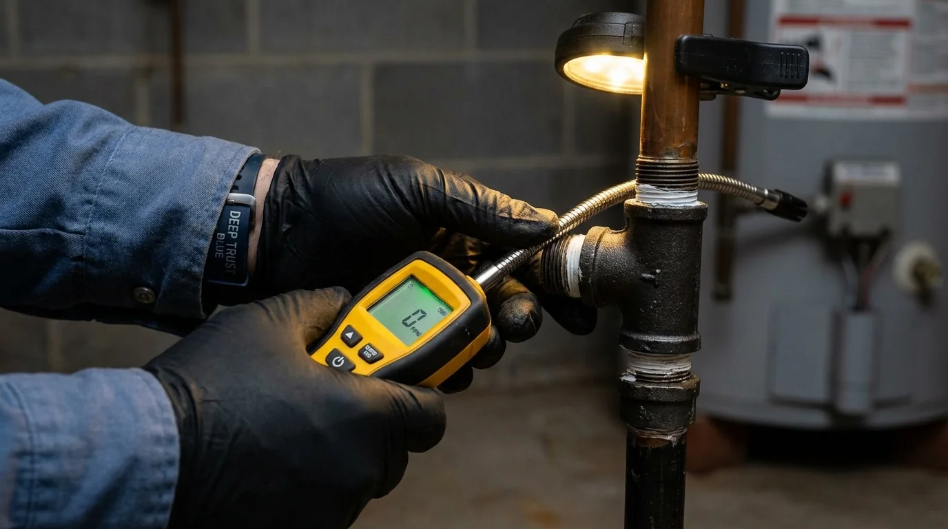 Gas leak detection with electronic sniffer by Johns Plumbing LLC in Laguna Hills