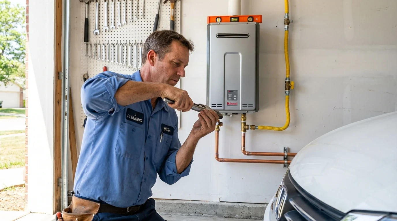 Tankless water heater installation by a Johns Plumbing LLC plumber in Laguna Hills